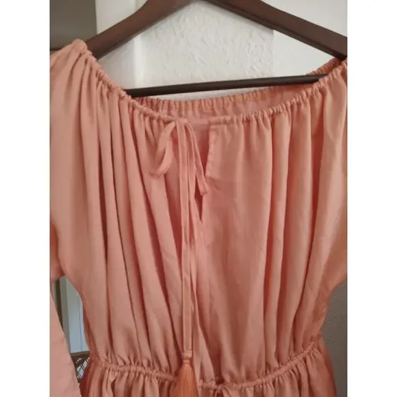 NWT SNDYS Everyday Roam Off Shoulder Mini Dress Romper in Orange Size Med - Picture 10 of 10